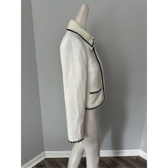 ALICE + OLIVIA Kidman cropped bead-embellished tweed jacket size XS $895 - Picture 8 of 12